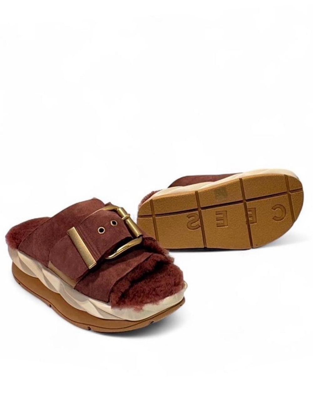MELLOW LAZE ROSE Shearling Slides - Picture 6 of 8